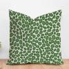 ArogGeld Forest Green Cheetah Print Spots Cushion Cover Cheetah Leopard Print Animal Pillow Cover Farmhouse Decor Euro Sham Pillow for Sofa Couch Car Chair 26x26in White Linen view 1