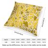 ArogGeld Leopard Print Animal Cheetah Throw Pillow Covers Yellow and Beige Leopard White Linen Throw Pillow Cover Home Decor Farmhouse Euro Sham Pillow with Zipper for Sofa Living Room 16x16in view 2