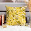 ArogGeld Leopard Print Animal Cheetah Throw Pillow Covers Yellow and Beige Leopard White Linen Throw Pillow Cover Home Decor Farmhouse Euro Sham Pillow with Zipper for Sofa Living Room 16x16in view 4