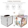 jojofuny Desktop Tissue Holder Compact Thermal Transfer Printing Napkin Organizer Elegant Sublimation Tissue Box for Living Room Office and Bathroom view 2
