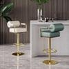 schenke Set of 2 Bar Stools with Back and Footrest,Faux Leather Bar Chair Adjustable Swivel,Counter Height Barstools for Kitchen Island Dining(Silver feet, Black) view 3