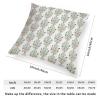 MangGou Chinoiserie Cushion Covers Green Turquoise Flower in Monsoon Pillow Covers Watercolor Chinoiserie Floral Pillow Cases with Zipper for Sofa Living Room 16x16in White Flax view 2
