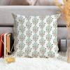 MangGou Chinoiserie Cushion Covers Green Turquoise Flower in Monsoon Pillow Covers Watercolor Chinoiserie Floral Pillow Cases with Zipper for Sofa Living Room 16x16in White Flax view 3