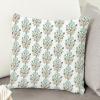 MangGou Chinoiserie Cushion Covers Green Turquoise Flower in Monsoon Pillow Covers Watercolor Chinoiserie Floral Pillow Cases with Zipper for Sofa Living Room 16x16in White Flax view 4