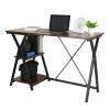 BinOxy Computer Desk/Writing Desk Simple Style Modern Home Office PC Desk Industrial PC Laptop Table with 2-Tier Storage Shelves 47.2" Sturdy Office Writing Workstation, Brown PC Table Study Table view 1