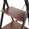 BinOxy Computer Desk/Writing Desk Simple Style Modern Home Office PC Desk Industrial PC Laptop Table with 2-Tier Storage Shelves 47.2" Sturdy Office Writing Workstation, Brown PC Table Study Table view 4