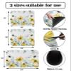 Chrysanthemum Eucalyptus Dish Drying Mat for Kitchen Counter, Absorbent Quick Dry Coffee Bar Mat Pad Thin Diatomaceous Sink Mat Non Slip Dish Drainer Mat 16''x18'' Rustic Vintage Farmhouse Leaves view 3