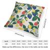 MangGou Summer Lemon Strawberry Garden Cushion Covers Red Yellow Blue Strawberry Fruit Sofa Pillow Cover Japanese Chinoiserie Accent Pillow Double Side Print Pillow 18x18in White Linen view 2