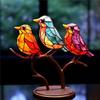 CrusJia Stained Glass Birds on Branch Desktop Ornaments, Stained Acrylic Double Sided Multicolor Hummingbird Craft Statue, Metal Art Bird Sculpture - Discover The Enchanting World of Nature (Love) view 3