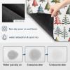Christmas Tree Dish Drying Mat for Kitchen Counter, Super Absorbent Quick Dry Coffee Bar Mat Pad Thin Diatomaceous Sink Mat Non Slip Dish Drainer Mat 12''x16'' Cartoon Colorful Xmas Red Green Plant view 2