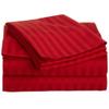 King Stripes Sheet Set 1000 Thread Count - Egyptian Cotton 4 Piece Red Stripes Bed Sheets 19 Inches Deep Comfy King Bedding Sheets view 1