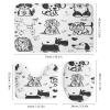 Cute Dog 4 Pieces Shower Curtain Set,Abstract Black & White Animal Dog Paw Non-Slip Rugs Toilet Lid Cover Bath Mat and Bathroom Curtain view 3