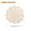 uxcell Fabric Coasters, 4pcs 4" - Cotton Woven Crochet Doilies, Lace Embroidery Cup Mat with Floral Pattern for Wedding Party Decoration (Beige) view 2