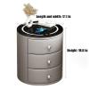 WZDHYYWS Smart Nightstand with Wireless Charging Station, Smart Side Table, Modern Nightstand with Tri-Color LED Light, Bedroom Side Table, Sofa Table, Storage Drawer.,Gray,3 Floors view 2