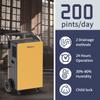 Shinco Commercial Dehumidifiers with Pump, 200 Pints Industrial Dehumidifier for Crawl Spaces, Basements Warehouse and Large Spaces up to 8,000 Sq Ft view 2
