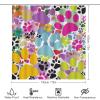 Cute Puppy Dog Animal 4 Pcs Waterproof Shower Curtain Set,Bright Colorful Paw Pet Lover with Waterproof Toilet Cover Shower Mat Rugs view 2