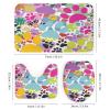 Cute Puppy Dog Animal 4 Pcs Waterproof Shower Curtain Set,Bright Colorful Paw Pet Lover with Waterproof Toilet Cover Shower Mat Rugs view 3