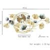 HAODING Modern Large Digital Wall Clock, Creative Decorative Clock, Modern Home Decoration, Artwork Decor, 3D Metal Ginkgo Leaves Wall Decor for Living Room Bedroom Dining Room Kitchen Office view 2