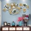 HAODING Modern Large Digital Wall Clock, Creative Decorative Clock, Modern Home Decoration, Artwork Decor, 3D Metal Ginkgo Leaves Wall Decor for Living Room Bedroom Dining Room Kitchen Office view 3