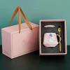 400ml/13.5oz Astronaut Ceramic Mug Microwave Oven Available in Coffee Cup Gift Box with Lid Spoon for office home-Astronaut [Pink Diamond Cup+Lid+Spoon] Gift Box-401-500ml view 2