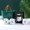 400ml/13.5oz Astronaut Ceramic Mug Microwave Oven Available in Coffee Cup Gift Box with Lid Spoon for office home-Astronaut [Pink Diamond Cup+Lid+Spoon] Gift Box-401-500ml view 3