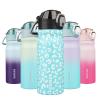BJPKPK Insulated Water Bottle 18oz Stainless Steel Water Bottles with Straw and Carry Handle Double Wall Metal Thermal Flask,Sky Blue Leopard view 1
