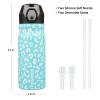 BJPKPK Insulated Water Bottle 18oz Stainless Steel Water Bottles with Straw and Carry Handle Double Wall Metal Thermal Flask,Sky Blue Leopard view 4