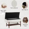 Shunzhi Modern Entryway Storage Bench, Upholstered Shoe Ottoman Bench, Flip-Top End of Bed Bench with Wood Shelf for Living Room/Bedroom/Hallway/Under Window,45Inches, Cream Faux Fur view 3
