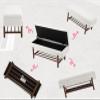 Shunzhi Modern Entryway Storage Bench, Upholstered Shoe Ottoman Bench, Flip-Top End of Bed Bench with Wood Shelf for Living Room/Bedroom/Hallway/Under Window,45Inches, Cream Faux Fur view 4