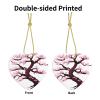 Cherry Blossoms Tree Ceramic Heart Pendant for Home Shopping Mall Christmas Tree Hanging Decoration view 2