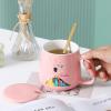 300ml/10oz Girls' Ceramic Mug gift set Suitable for office home restaurant cafe teahouse lounge bar-green-301-400ml view 3