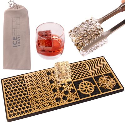 Ice Press Craft Modern Ice Molds Stamps For Cocktails Whiskey Bourbon Maker Brass Custom Ice Cube Stamp Fast Patterns Bartender Accessories