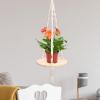 Alipis Macrame Floating Shelf for Plants Bohemian Style Wall Hanging Decor Tassel Design for Indoor Flowerpot Display Wall Shelf for Home Storage view 2
