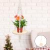 Alipis Macrame Floating Shelf for Plants Bohemian Style Wall Hanging Decor Tassel Design for Indoor Flowerpot Display Wall Shelf for Home Storage view 4