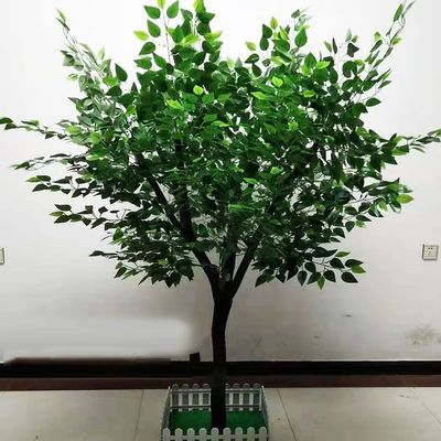ESRADA Artificial Ficus Tree, Fake Plastic Ficus Plant in Pot with Durable Plastic Trunk, Faux Plant for Home Decor Office House Living Room Indoor 1.8mx1.5m