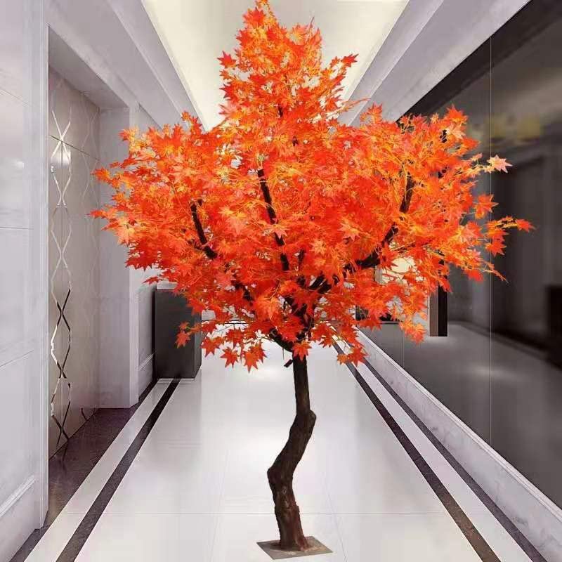 ESRADA Artificial Flowers Fake Flowers Silk Plastic Plants Cherry Blossom Trees Plants for Home Garden Party Wedding Decoration Fake Flowers(Orange) orange2-3.5mx3m