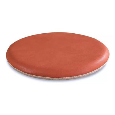 Ghjceviov Round Memory Foam Seat Pads, Non-Slip Dining Chair Cushion, Bar Card Seat Cushion, Waterproof Leather Round Stool Seat Cushions (Color : Orange Red, Size : 38 * 38 * 4cm)