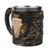 Baddie Viking Rune Mug - Norse Mythology Gifts, Viking Beer Cup, Tankard Cup for Men, Wooden Barrel Cool Coffee Mugs, Beer Stein, Norse Decor, Viking Decor for Home (Y) view 2