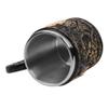 Baddie Viking Rune Mug - Norse Mythology Gifts, Viking Beer Cup, Tankard Cup for Men, Wooden Barrel Cool Coffee Mugs, Beer Stein, Norse Decor, Viking Decor for Home (Y) view 4