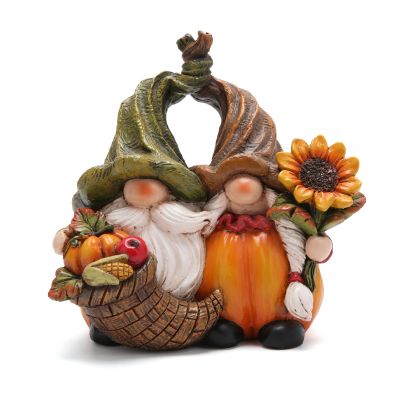 Hodao Harvest LoveThanksgiving Pumpkin Gnome Couple Embrace Figurines-Adorable Fall Pumpkin Gnomes Home Indoor Tabletop Decoration-Fall Thanksgiving Gifts