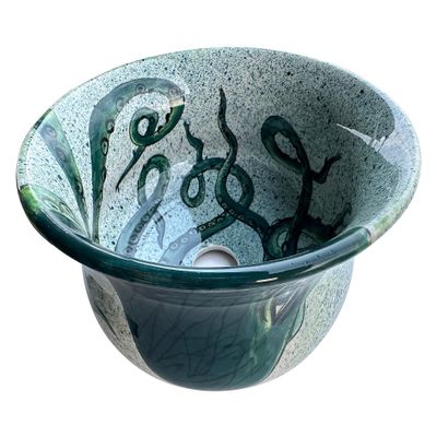 Bathroom Octopus Vessel Sink, Round Sink Basin, Bathroom Above Countertop Vanity Basin, Bowl Sink Lavatory, Bathroom Remodeling, Powder Room