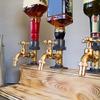 Antique Brass Plumbing Kit, Whiskey Wooden Dispenser Faucet Shape, Party Alcohol Fountain, Cocktail Decanter, Bartender Drink Holder Father's Foot Day, Double view 4