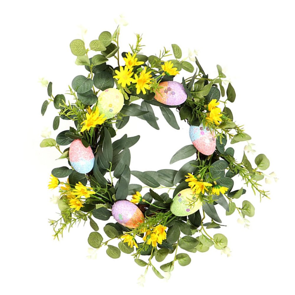 WOFASHPURET 1pc Artificial Easter Wreath Decoration Simulated Floral Design for Spring Festivities for Front Door Wall Garden Decor Creates Fun Atmosphere