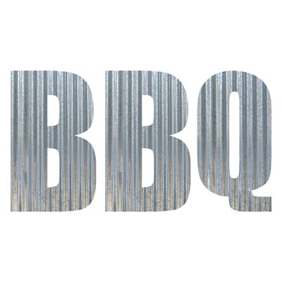 BBQ Metal Letters Corrugated Galvanized Metal Word Business Sign Home Dcor Barbecue Smokehouse Grilling Patio Decorations (24 Inch)