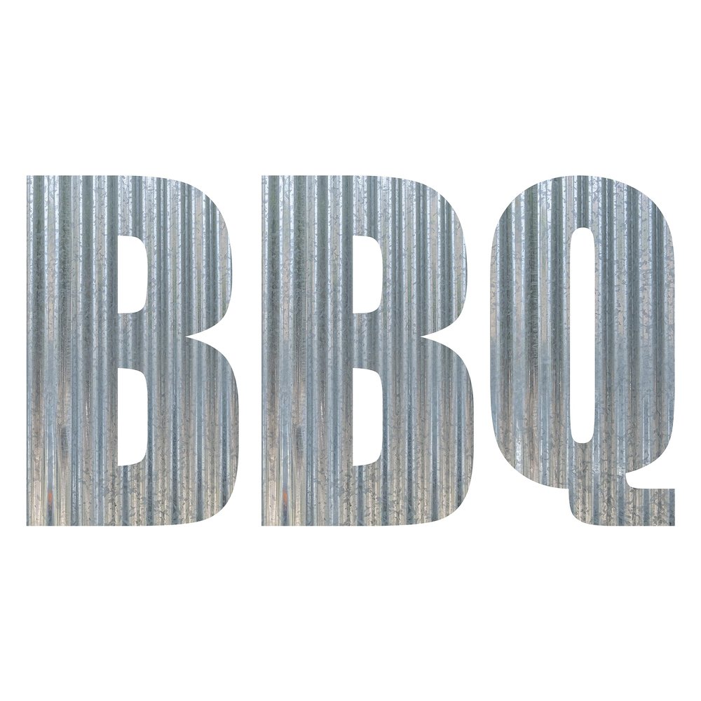 BBQ Metal Letters Corrugated Galvanized Metal Word Business Sign Home Dcor Barbecue Smokehouse Grilling Patio Decorations (24 Inch)