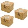3pcs Lidded Storage with Sundries Weaving Container S Basket Desktop Cubes Cover Rattan Retro Shelf Wardrobe Organizer Multipurpose Tabletop Flat Case Keepsake Gift Laundry view 1