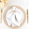 100 pcs 17-Inch White Polyester Table Napkins Reusable Washable Wedding Party Dinner Linens Tableware Supplies view 2