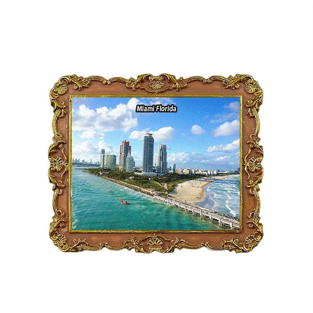 South Beach Miami Beach Florida USA Refrigerator Magnet 3D Travel Souvenir Fridge Decoration Magnetic Sticker Craft Collection