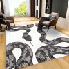 Black White Snake Area Rugs, Snake Violence Retro Aesthetics Easy Clean Rug, Soft Non-Skid Carpet Throw Rug for Kids Teen Girls Boys Bedroom, Living Room Bathroom Classroom Office 6.6ftx5.3ft view 4