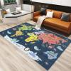 Cartoon Sea Animals World Map Area Rugs, Kids Education World Map Easy Clean Rug, Soft Non-Skid Carpet Throw Rug for Kids Teen Girls Boys Bedroom Living Room Bathroom Classroom Office 4ftx6ft view 3